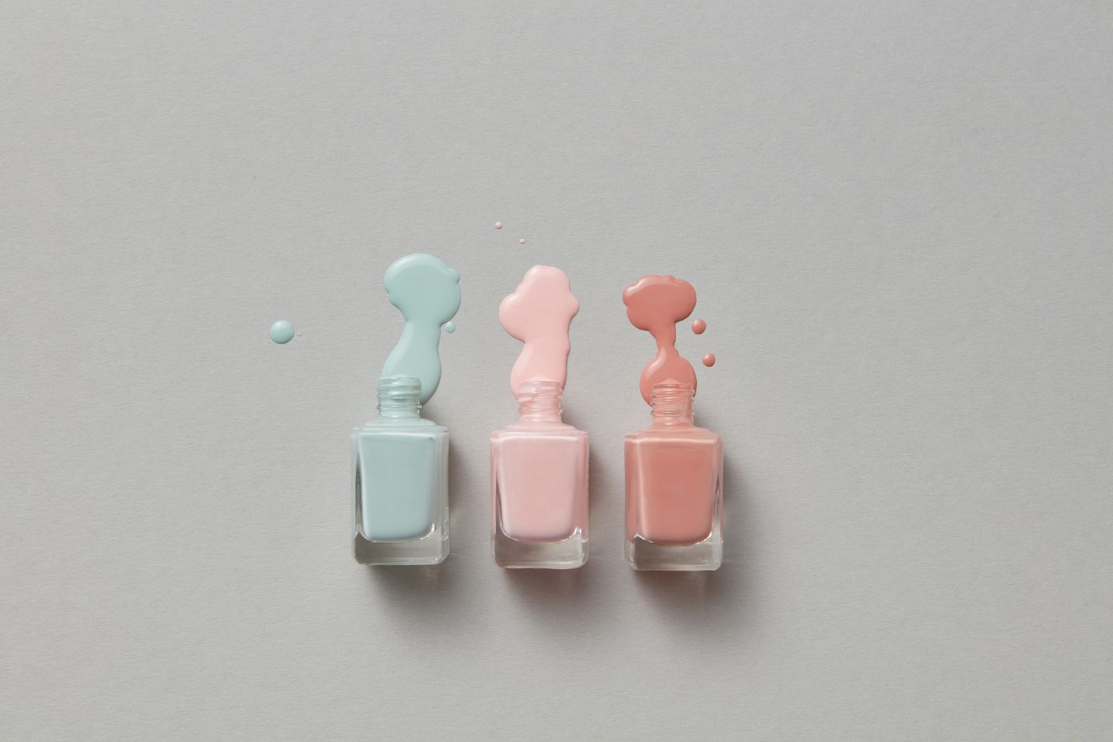 Pastel nail polish bottles
